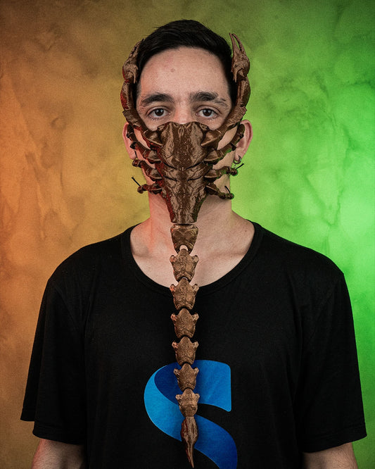 Scorpion Grasp Mask – Creepy Insect Halloween Mask | 3D Printed Scorpion Costume Prop | Horror Cosplay Mask (3 Sizes)