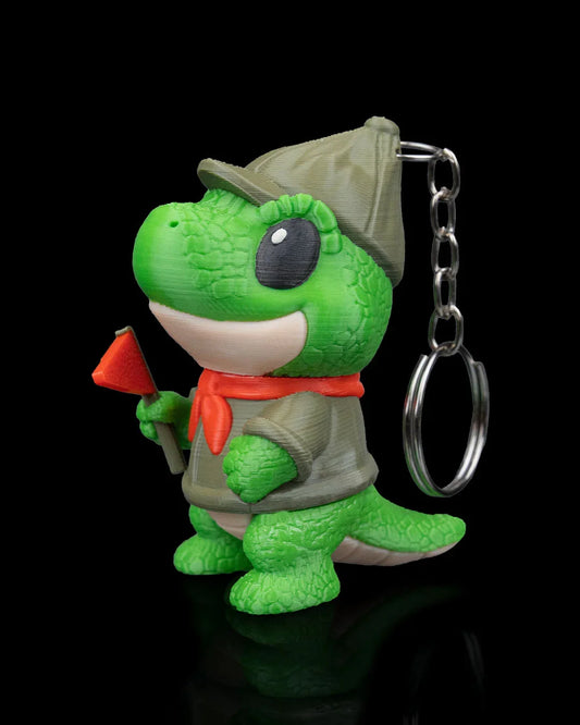 Scout-a-saurus Rex Keychain – Adventurous Dino Explorer - Fusion Layer 3D