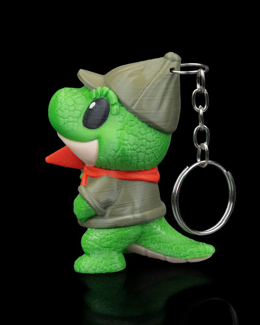 Scout-a-saurus Rex Keychain – Adventurous Dino Explorer - Fusion Layer 3D