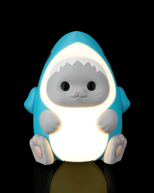 Sharkitty Night Light Cat in Shark Costume LED Lamp
