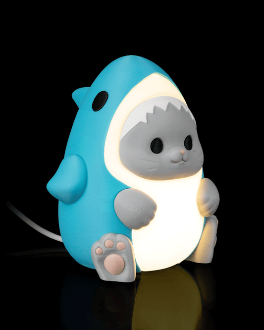 Sharkitty Night Light Cat in Shark Costume LED Lamp