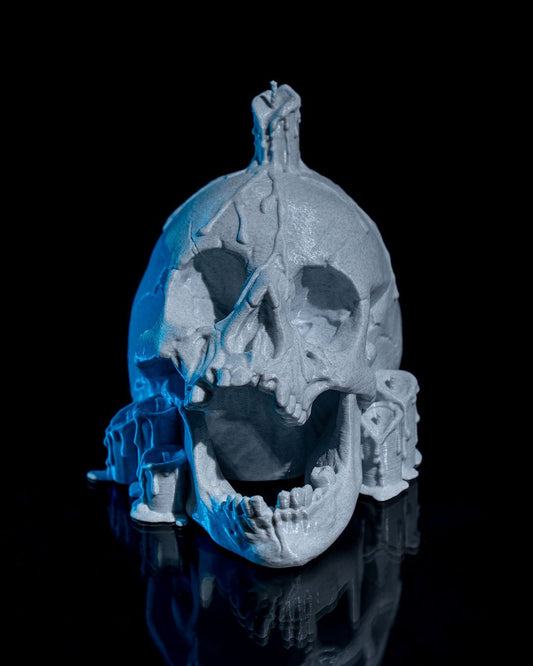 Skull Candle Halloween Light – Gothic Skull Lamp with Vampire Projection | 3D Printed Spooky Candle Décor with LED Glow