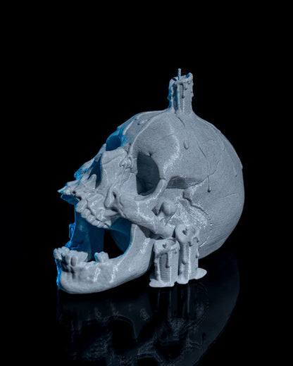 Skull Candle Halloween Light – Gothic Skull Lamp with Vampire Projection | 3D Printed Spooky Candle Décor with LED Glow