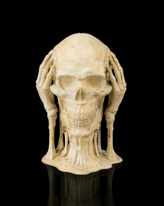 Skulls of Wisdom Statue Set – See No Evil, Hear No Evil, Speak No Evil | Gothic Skull Halloween Décor | 3D Printed Spooky Figurines