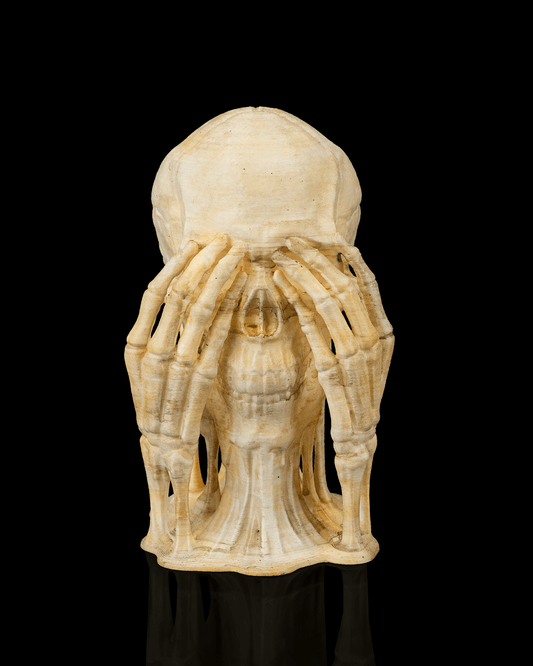 Skulls of Wisdom Statue Set – See No Evil, Hear No Evil, Speak No Evil | Gothic Skull Halloween Décor | 3D Printed Spooky Figurines