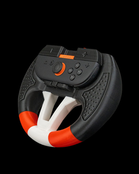 Steering Solo Controller Grip – Racing Wheel Accessory for Nintendo Switch Joy-Con | 3D Printed Gaming Grip