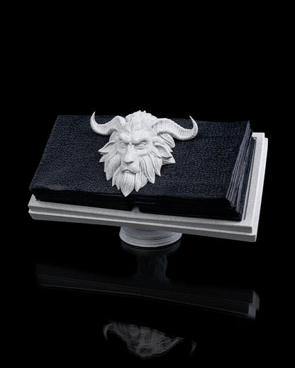 Goat Head Napkin Holder – Gothic Halloween Table Decor | Spooky Occult Kitchen Accent | 3D Printed Horror Party Prop