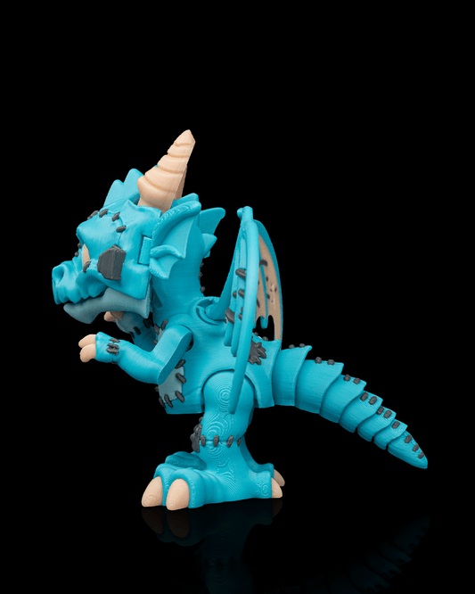 The Reassembled Dragon – Dracoween Collection | 3D Printed Frankenstein Dragon Figurine | Gothic Halloween Fantasy Collectible