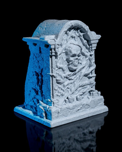 Haunted Tombstone Halloween Light – Grim Reaper Projection Lamp | 3D Printed Spooky Graveyard Décor with LED Glow