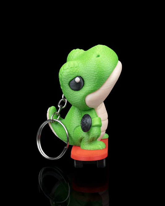 Skate-a-saurus Rex Keychain – Thrill-Seeking Dino Skater - Fusion Layer 3D