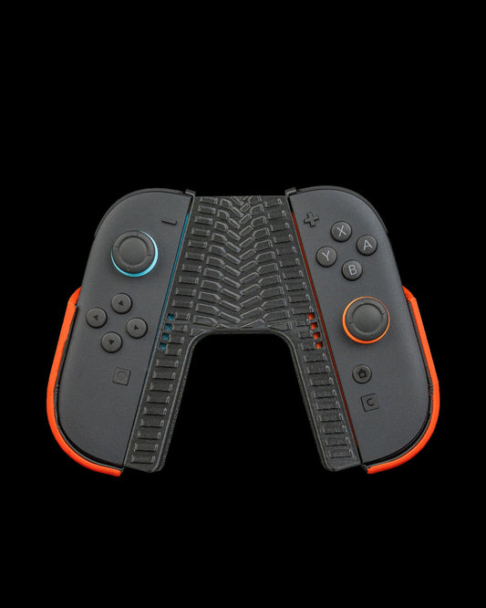 Twin Turbo Dual Controller Grip – Racing Style Nintendo Switch Accessory | Tire Tread Design for Extra Grip