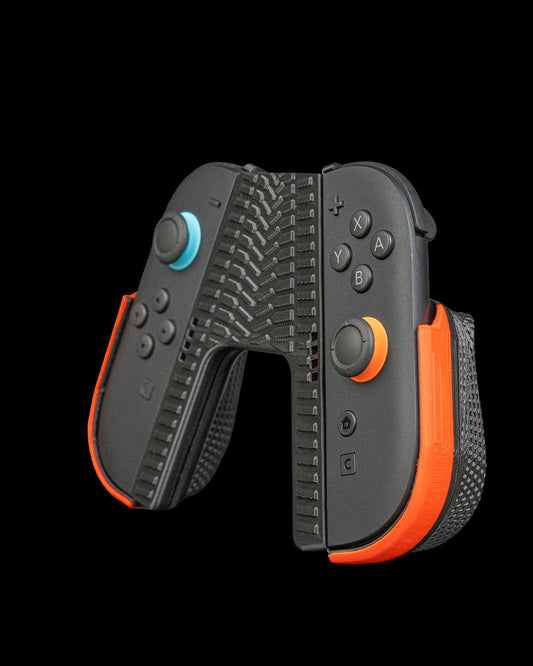 Twin Turbo Dual Controller Grip – Racing Style Nintendo Switch Accessory | Tire Tread Design for Extra Grip