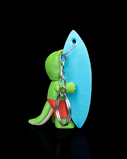 Tyranno-Surf Keychain – Dino Surfer Dude - Fusion Layer 3D