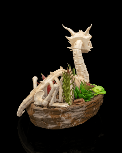 Verdant Remains Dragon Skull Planter – Fantasy Gothic Skeleton Pot | 3D Printed Mythical Home & Garden Décor