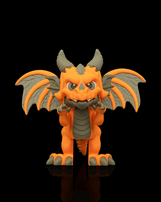 Warden of the Patch – Halloween Pumpkin Dragon Figurine | 3D Printed Dracoween Collectible