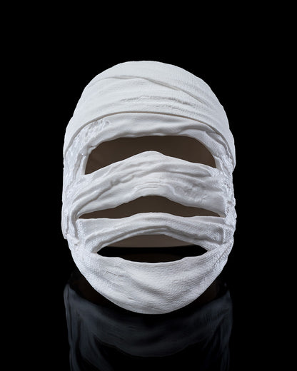 Wrap Head Halloween Mask – 3D Printed Mummy Costume Mask with Magnetic Closure | Cosplay Prop in 3 Sizes