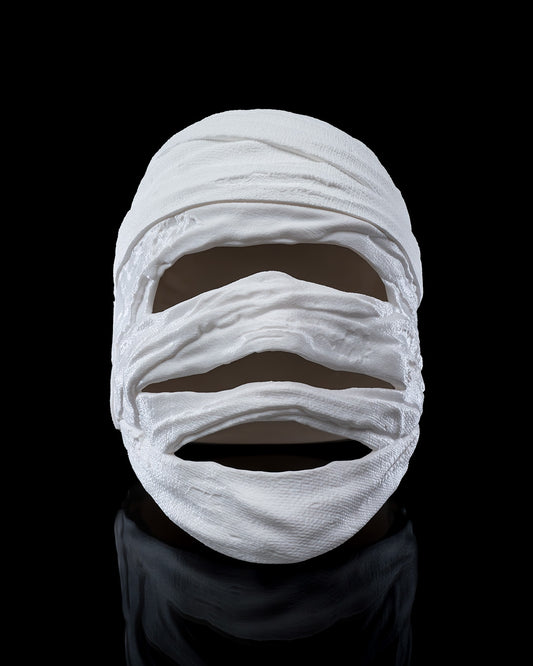 Wrap Head Halloween Mask – 3D Printed Mummy Costume Mask with Magnetic Closure | Cosplay Prop in 3 Sizes