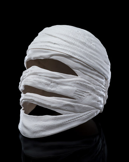 Wrap Head Halloween Mask – 3D Printed Mummy Costume Mask with Magnetic Closure | Cosplay Prop in 3 Sizes