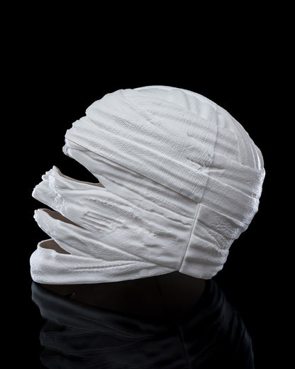 Wrap Head Halloween Mask – 3D Printed Mummy Costume Mask with Magnetic Closure | Cosplay Prop in 3 Sizes