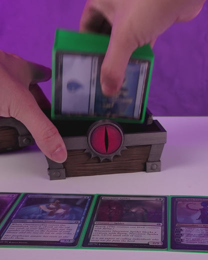 Eyekeep Chest Fantasy Treasure Card Deck Box with Watchful Eye