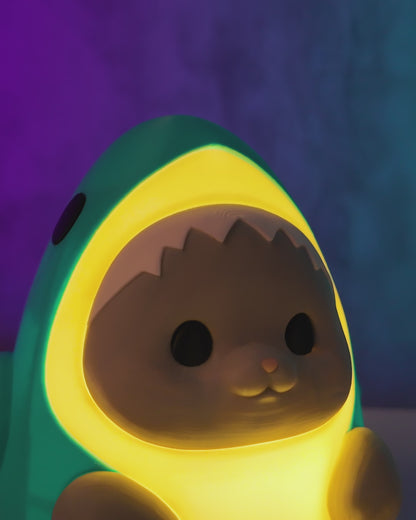 Sharkitty Night Light Cat in Shark Costume LED Lamp