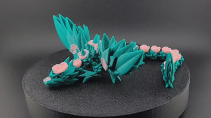 Rose Winged Dragon Articulated 3D Printed Poseable Fantasy Dragon