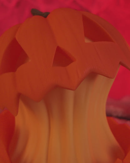 Glowgut Pumpkin Lantern Lamp – Creepy Jack-o’-Lantern Light | 3D Printed Halloween Pumpkin Décor Centerpiece