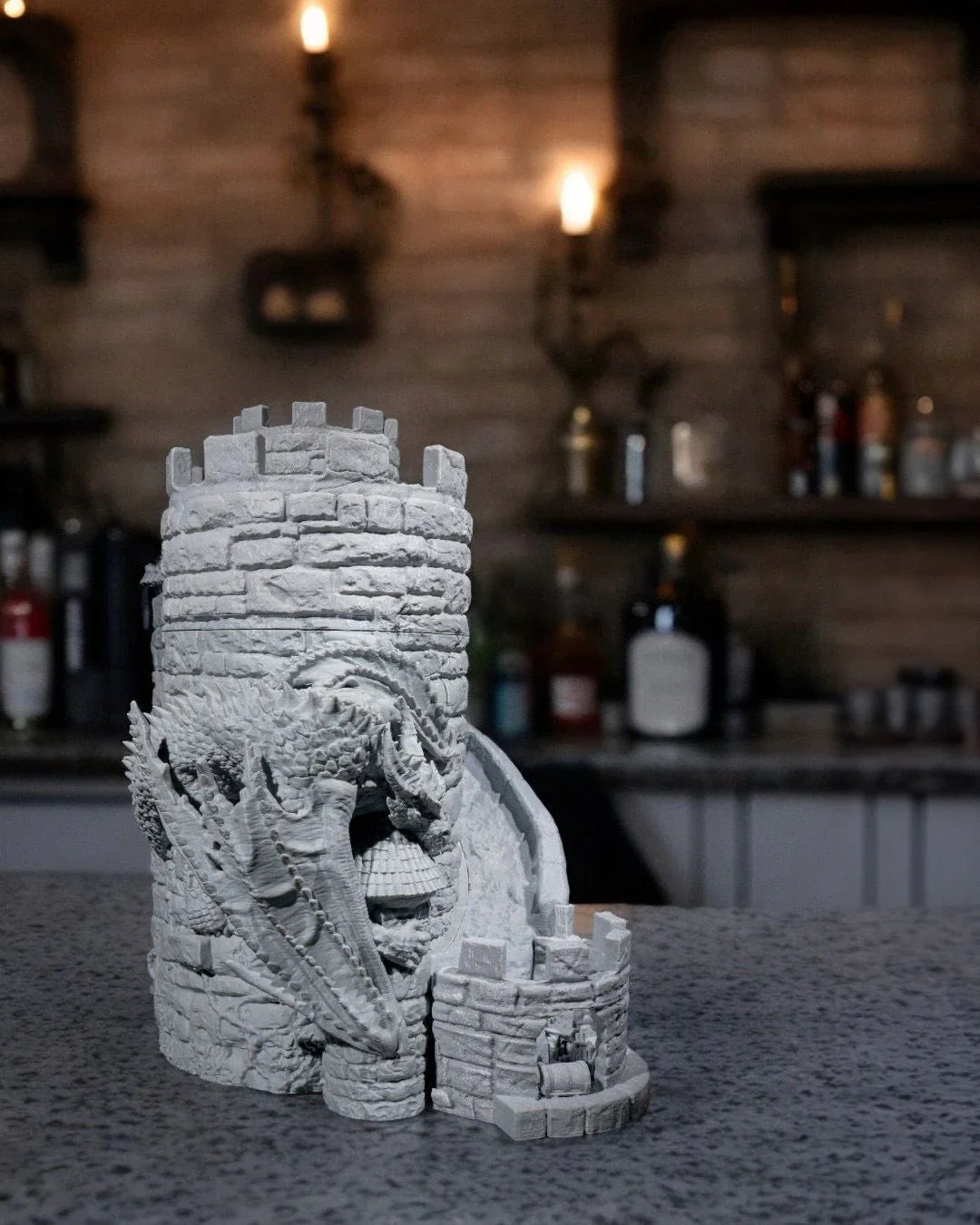 Dragon’s Keep Dice Tower & Wine Dispenser - Fusion Layer 3D