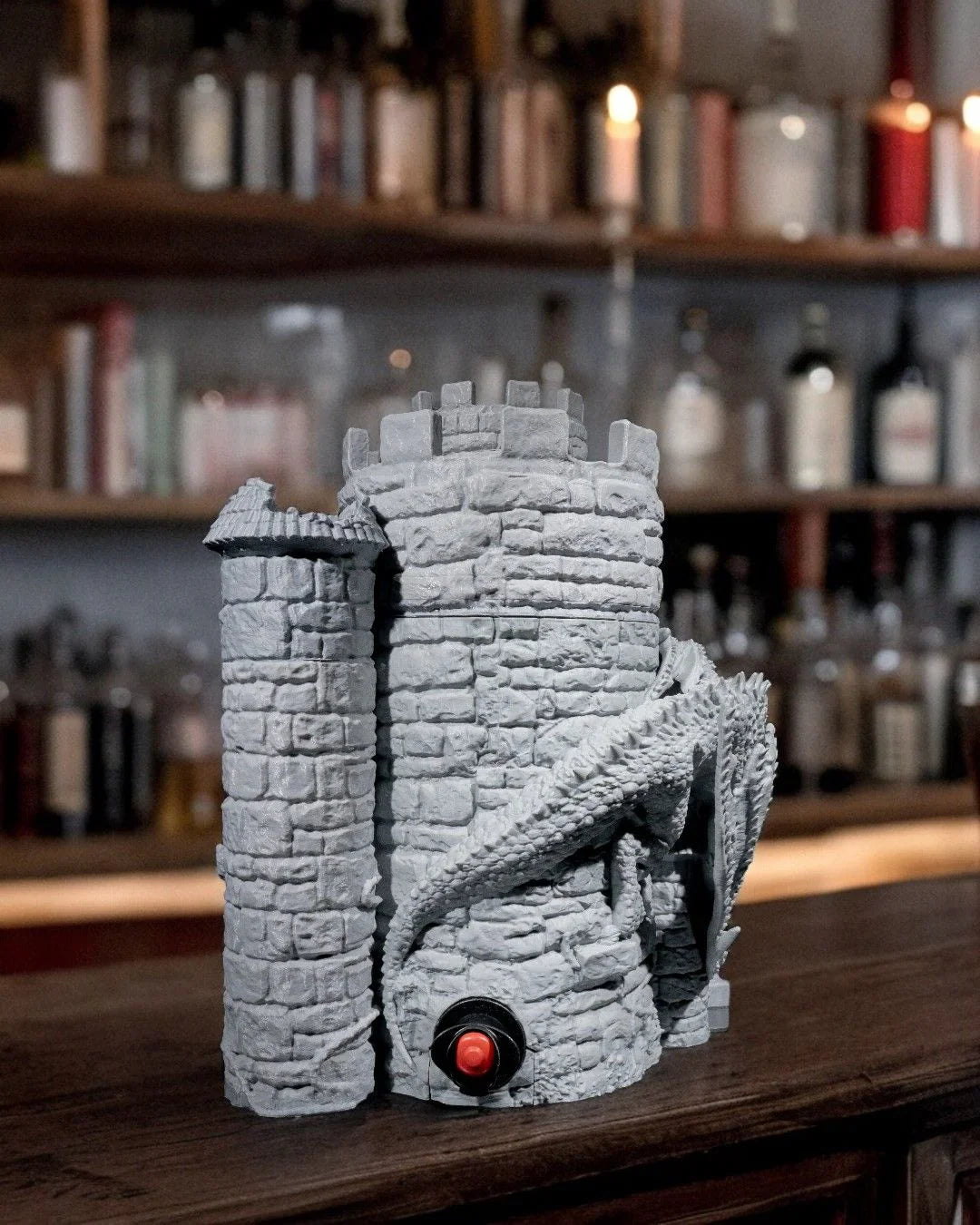 Dragon’s Keep Dice Tower & Wine Dispenser - Fusion Layer 3D