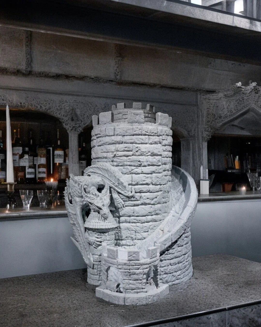 Dragon’s Keep Dice Tower & Wine Dispenser - Fusion Layer 3D