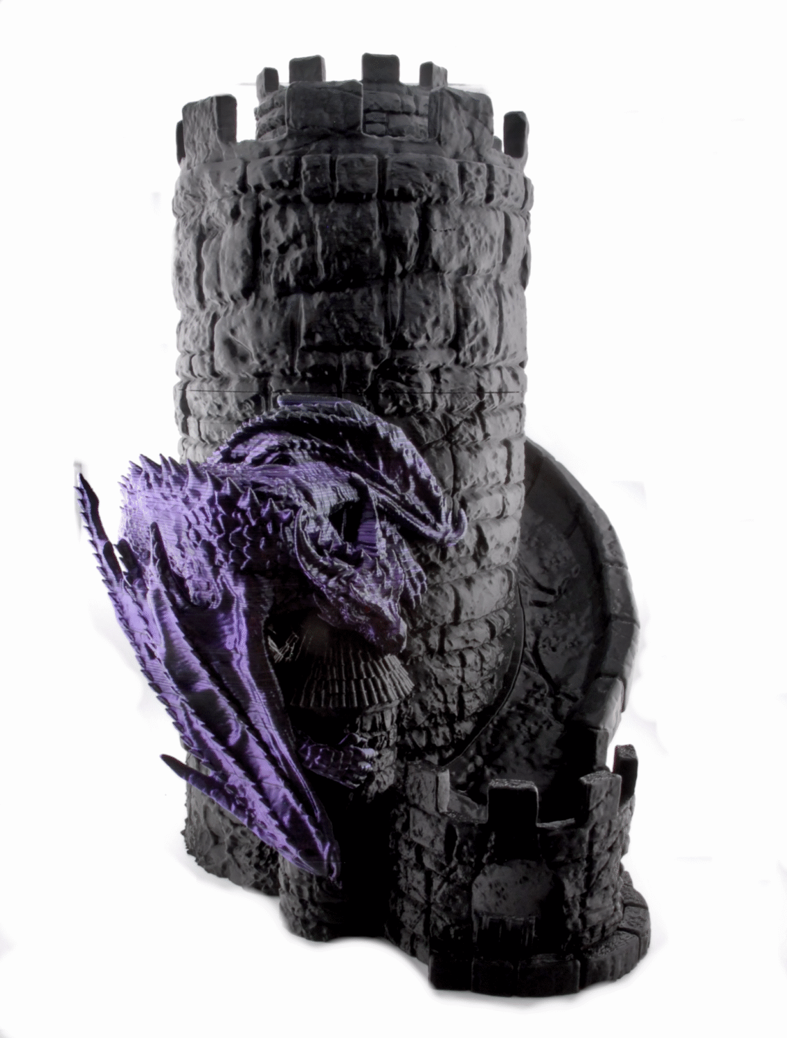 dragon’s keep dice tower & wine dispenser – 3d printed rpg dice roller & beverage holder | fantasy dragon tower for epic game nights