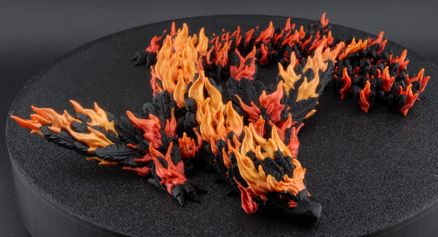Phoenix Fire Dragon Figurine – Articulated Flame Dragon Sculpture – 3D Printed Fantasy Dragon Decor (9, 12, or 15 Inch) - Image 2