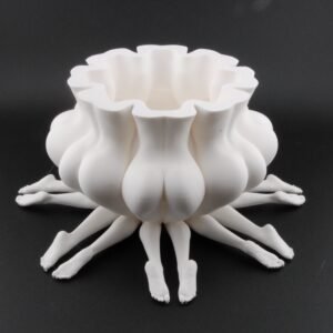 booty bloom planter – erotic butt flower pot | funny adult décor | 3d printed naughty planter in black or white