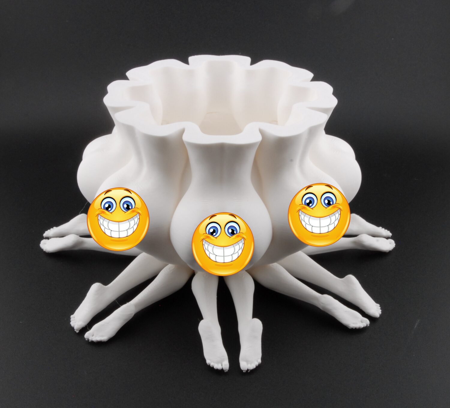 Booty Bloom Planter – Erotic Butt Flower Pot | Funny Adult Décor | 3D Printed Naughty Planter in Black or White