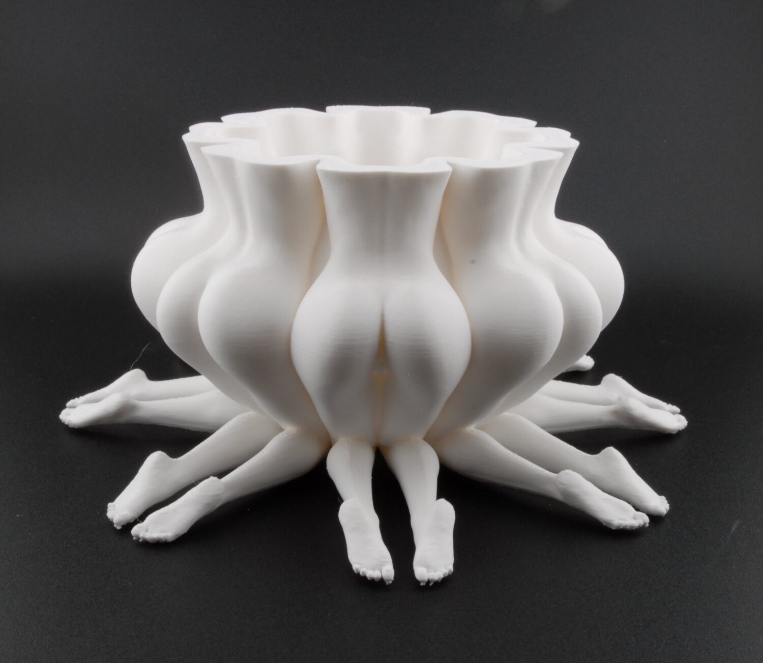 booty bloom planter – erotic butt flower pot | funny adult décor | 3d printed naughty planter in black or white