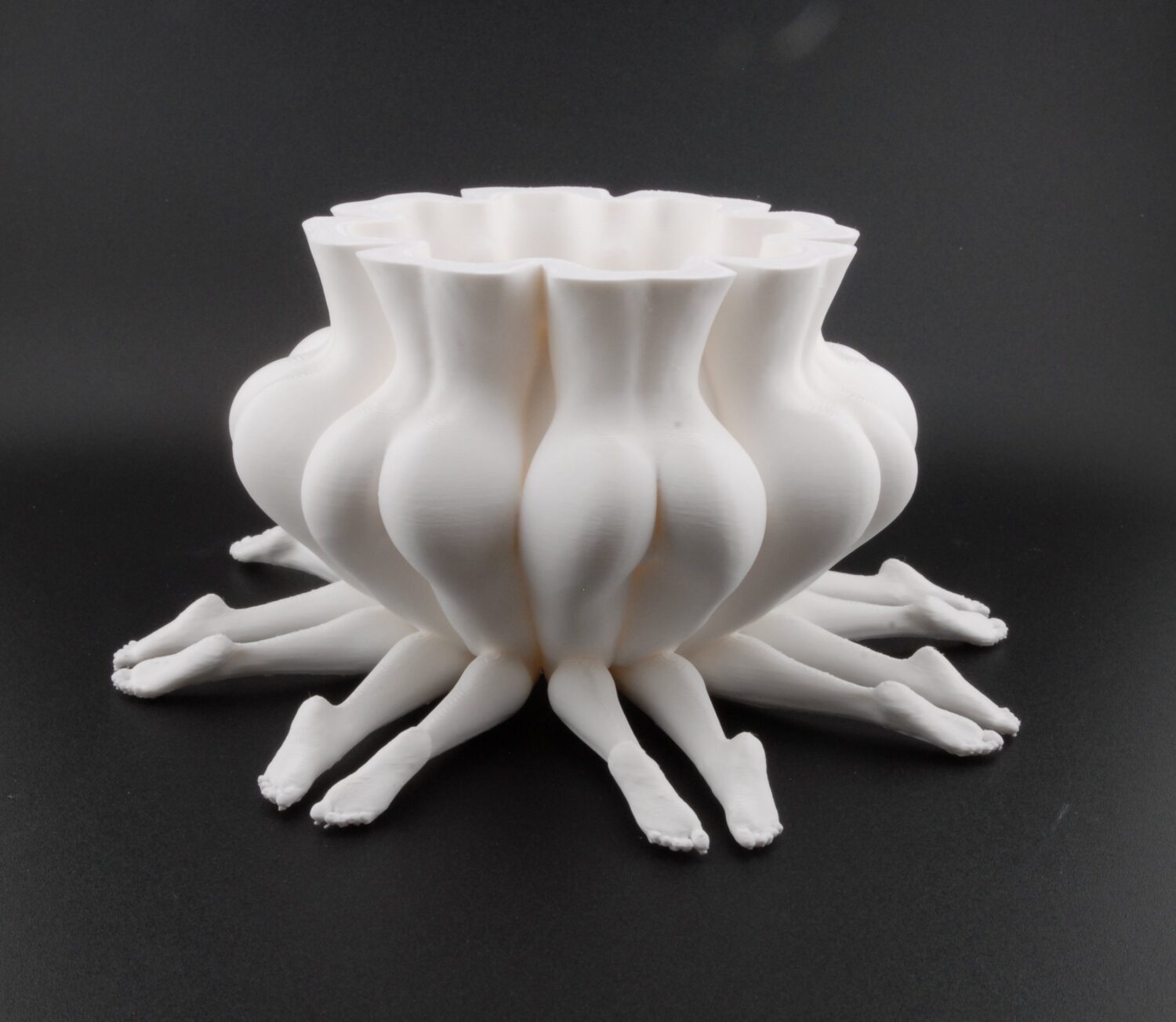 booty bloom planter – erotic butt flower pot | funny adult décor | 3d printed naughty planter in black or white