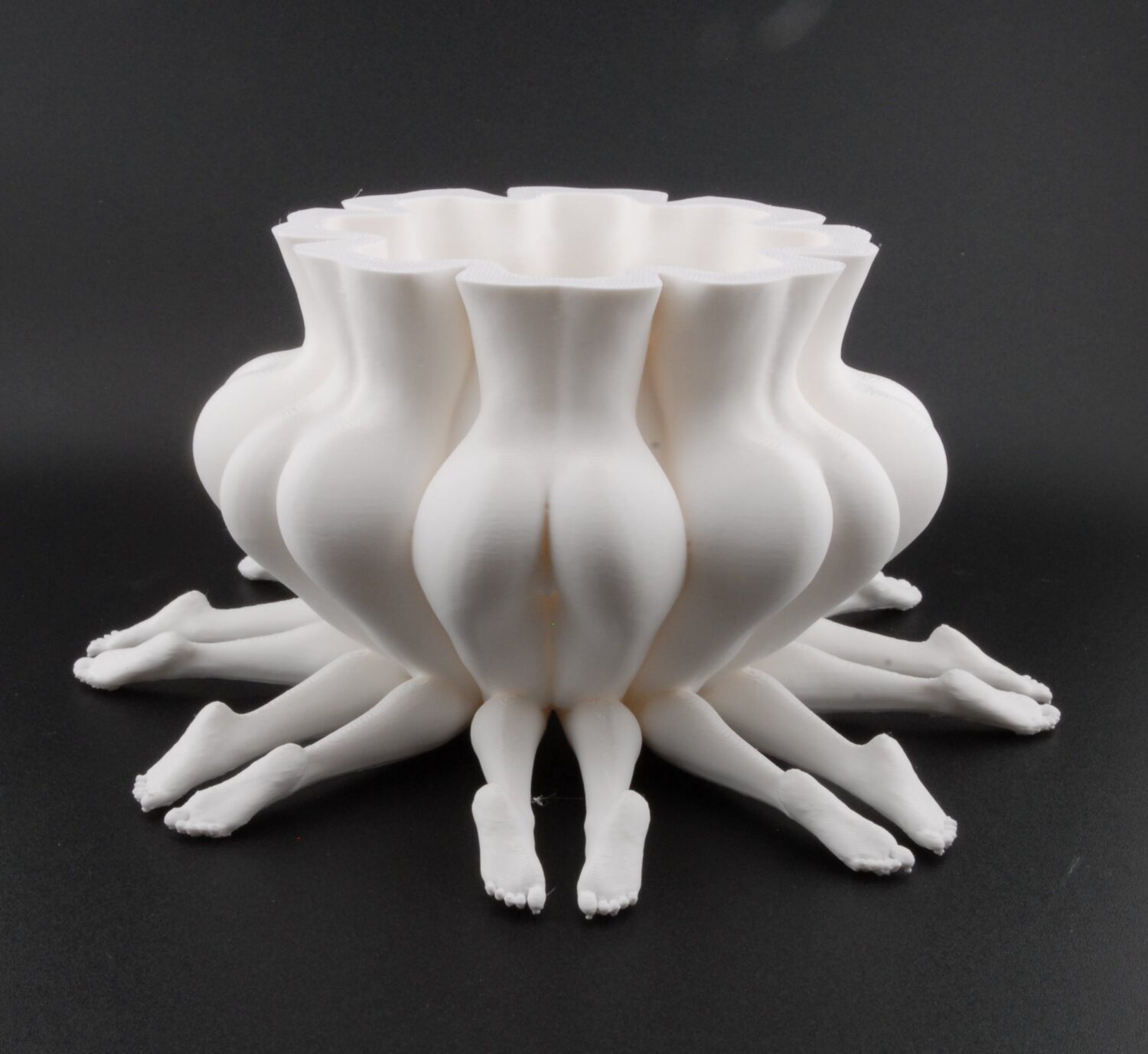 booty bloom planter – erotic butt flower pot | funny adult décor | 3d printed naughty planter in black or white