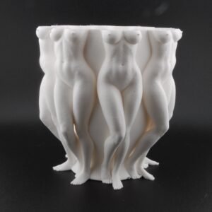 goddess form planter – nude body vase | erotic female figure planter | 3d printed adult home décor in black or white