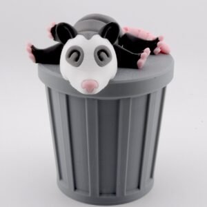ollie the opossum – articulated 3d printed trash animal | cute possum figure | fusion layer 3d woodland collection (2 sizes + base options)