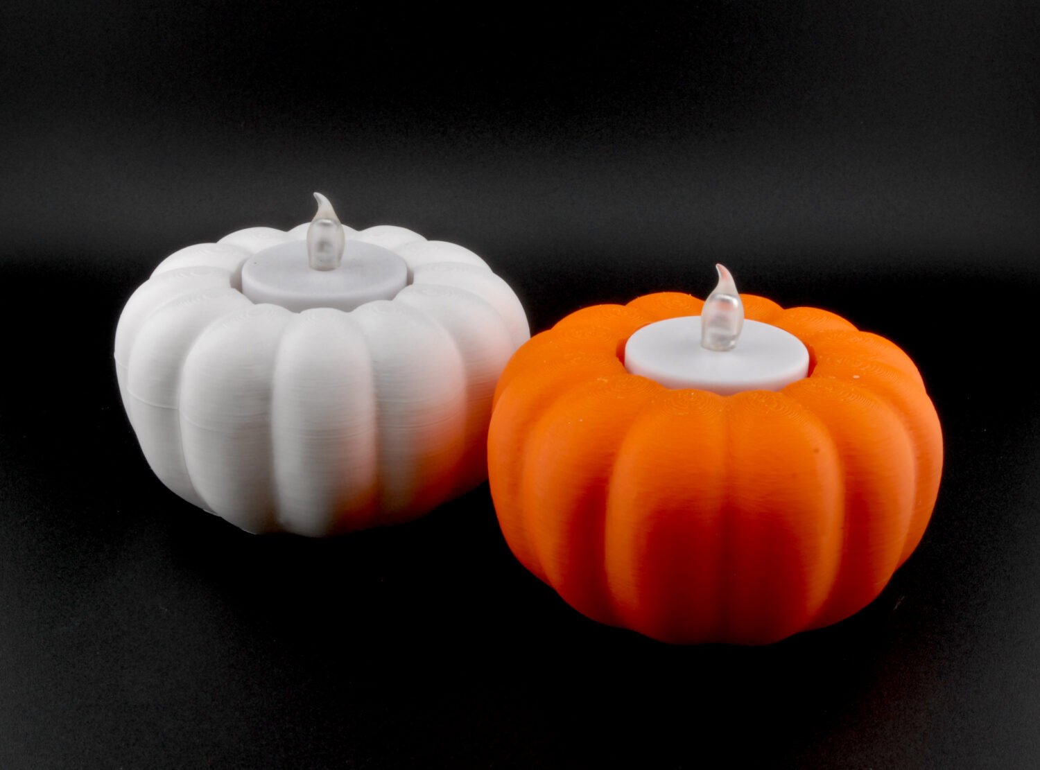 Pumpkin Tealight Candle Holders – 3D Printed Fall Décor Set of 2 | LED Candle Pumpkins with Tea Lights | Fusion Layer 3D Thanksgiving Accent - Image 8