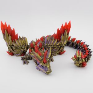 Crystal Wing Dragon – Articulated Poseable Fantasy Dragon Toy | 3D Printed Collectible with Shard Crystal Wings