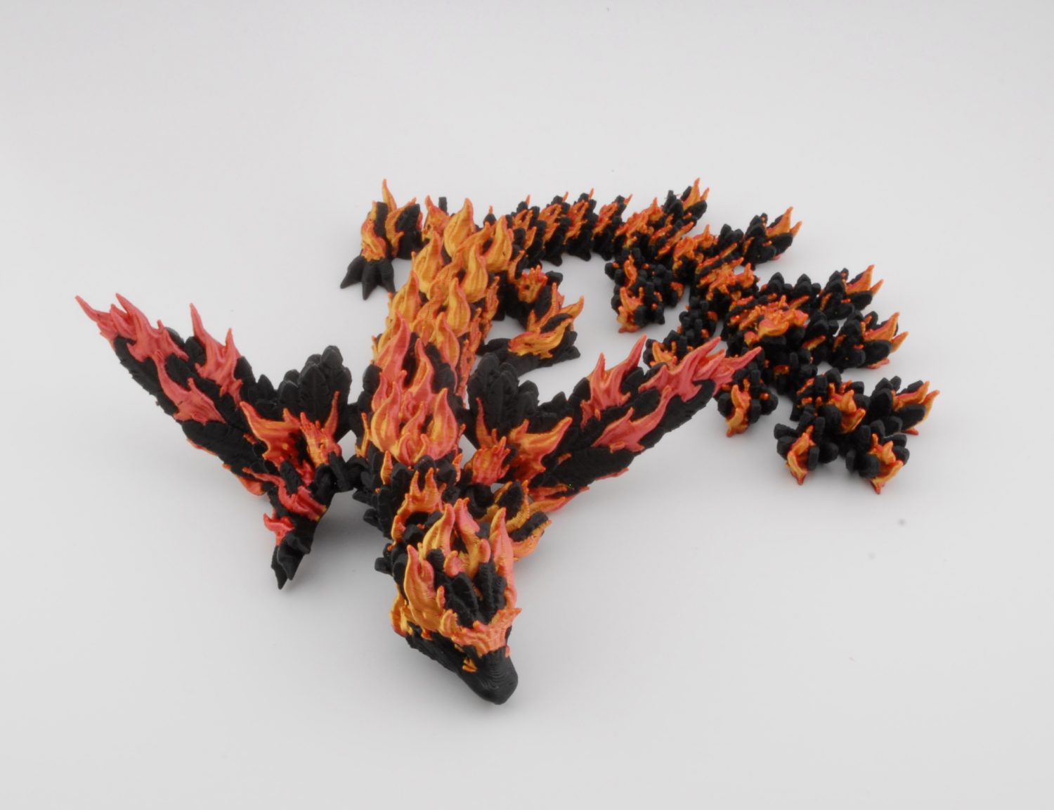 Phoenix Fire Dragon Figurine – Articulated Flame Dragon Sculpture – 3D Printed Fantasy Dragon Decor (9, 12, or 15 Inch)
