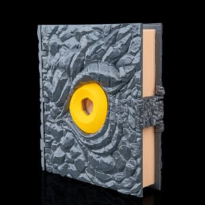 eye of stone dice box – 3d printed rpg dice storage book with tray | fantasy dice holder for dungeons & dragons, pathfinder & ttrpgs