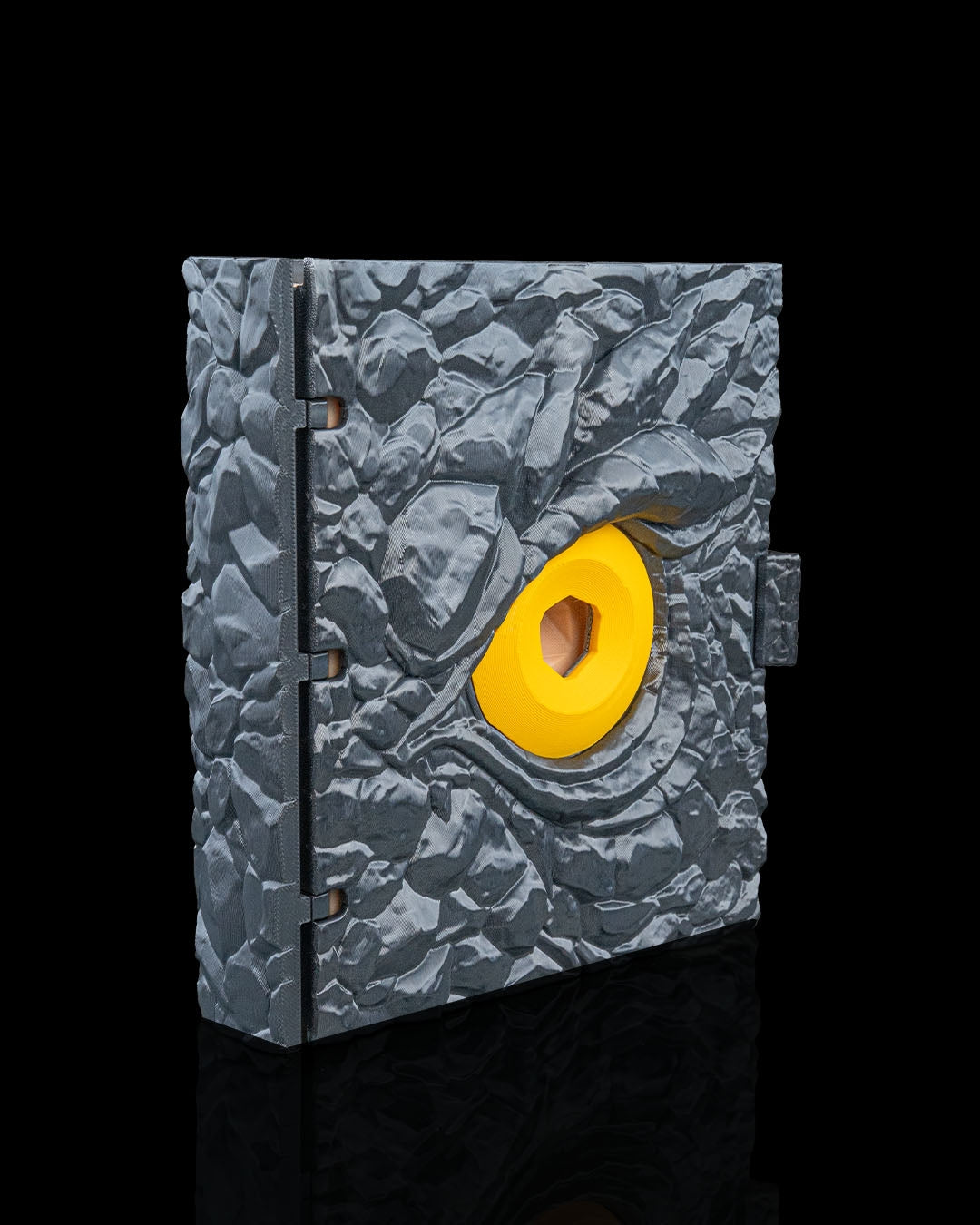eye of stone dice box – 3d printed rpg dice storage book with tray | fantasy dice holder for dungeons & dragons, pathfinder & ttrpgs