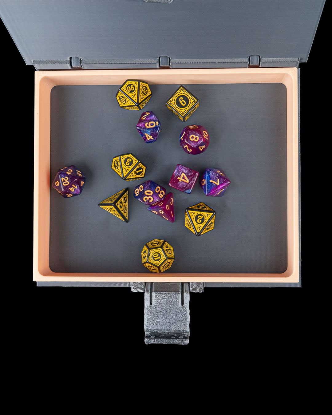 eye of stone dice box – 3d printed rpg dice storage book with tray | fantasy dice holder for dungeons & dragons, pathfinder & ttrpgs