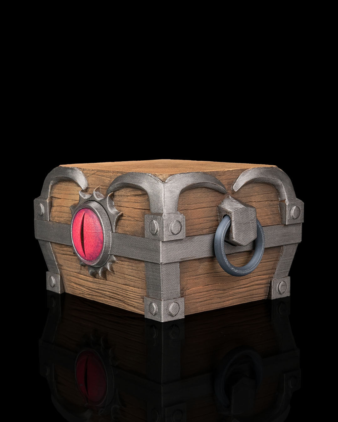 eyekeep chest deck box – 3d printed fantasy card storage | treasure chest with eye for magic, pokémon, yu gi oh! & tcg players