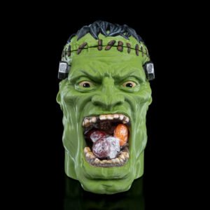 frankenstein candy holder – creepy monster head bowl | halloween candy dish | 3d printed horror party table decor