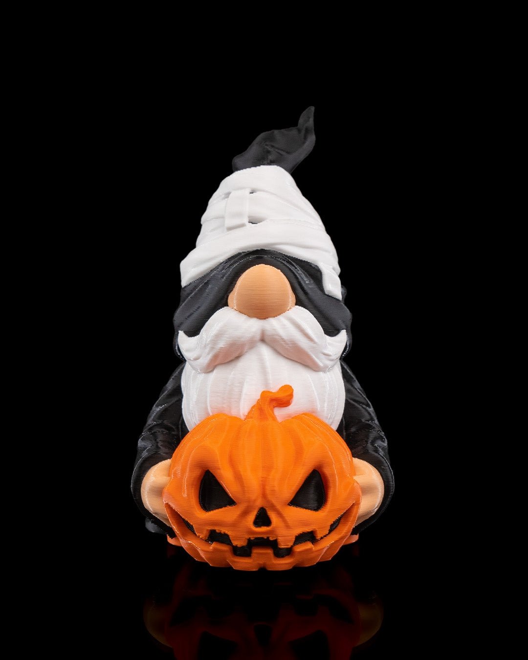 halloween gnome figurines – 3 styles spooky gnome statues | pumpkin, witch & bat gnome set | 3d printed halloween decor (4 inches)