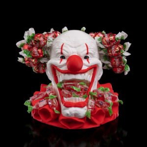 creepy clown candy holder – scary halloween clown bowl | horror party table decor | 3d printed circus clown candy dish (7.5 inches)