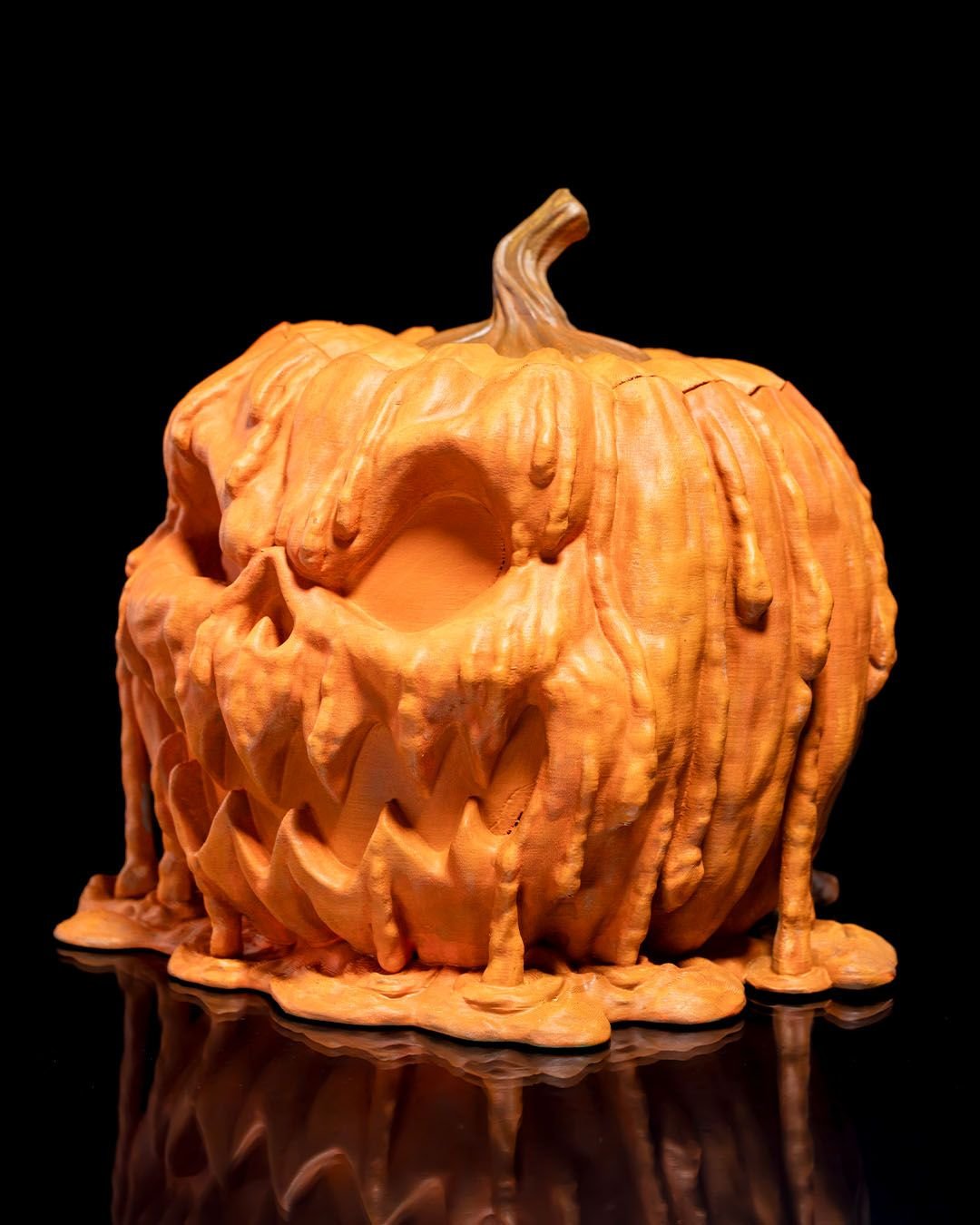 melting pumpkin candy dispenser – creepy jack o’ lantern halloween bowl | 3d printed pumpkin candy holder or led display